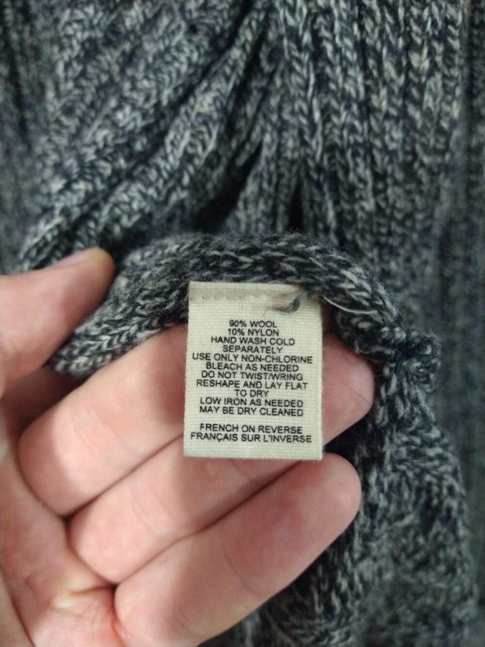 Anthropologie Birds on a Wire Sweater Womens Large Gray Wool Cardigan Open Front - Picture 6 of 7